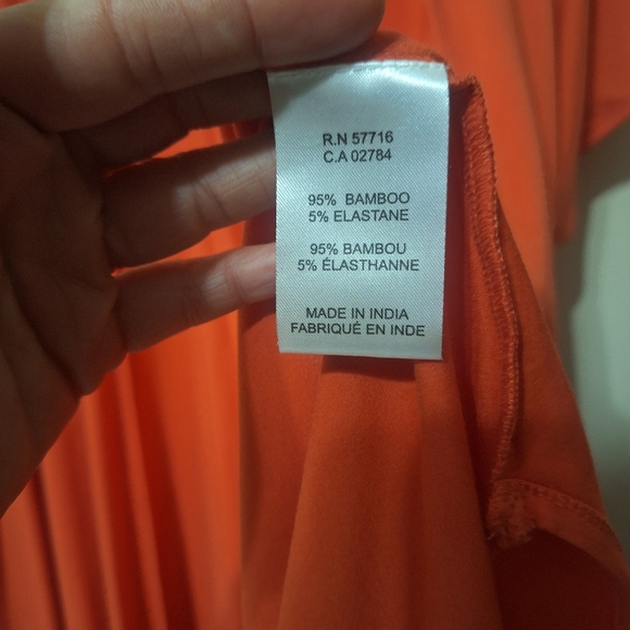 Papillon Bamboo Open Front Batwing Cardigan Orange Red Medium - Picture 5 of 8